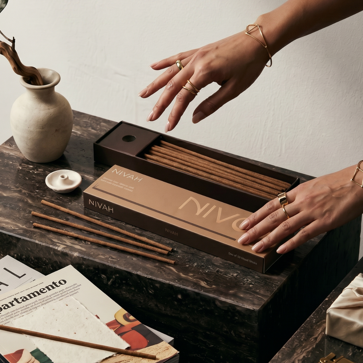 Oudh Dark | Long burn - Bamboo-Free Incense