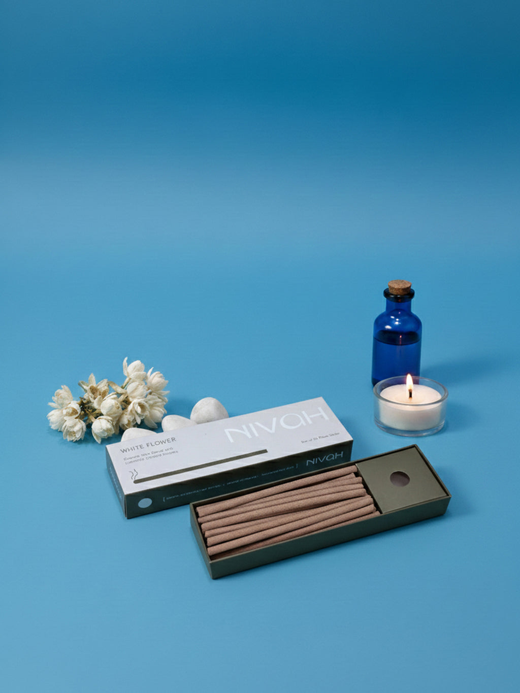 White Flower | Short burn - Bamboo-Free Incense